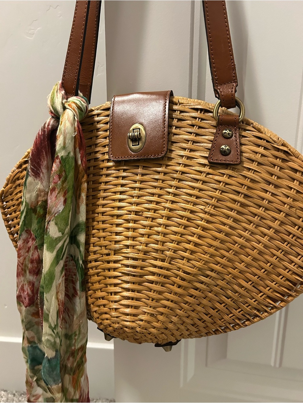 Patricia Nash Mare Shell Rattan Purse